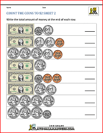 2nd grade money worksheets up to 2