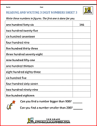2nd grade place value reading writing 3 digits 3
