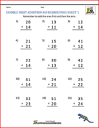 double digit addition no regrouping 1