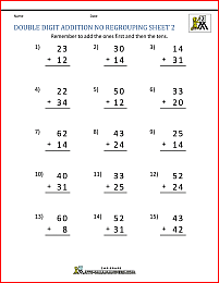 double digit addition no regrouping 2