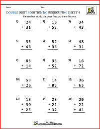 double digit addition without regrouping 4