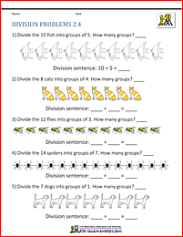 2nd grade division worksheets