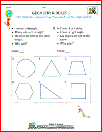 free geometry worksheets geometry riddles 1