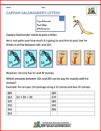 free math word problems captain salamanders letter