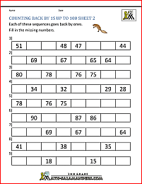 free math worksheets count back by 1s 2