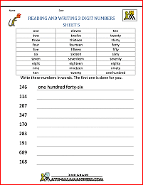 free place value worksheets reading writing 3 digits 5