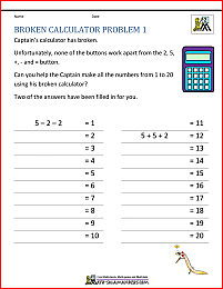 grade 2 math challenges broken calculator 1