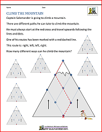 kids math problems climb the mountain