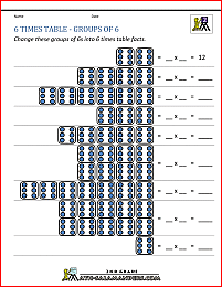 learn times tables 6 times table grouping