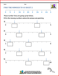 math number lines find the number to 10 2