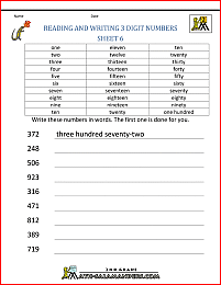 math place value worksheets reading writing 3 digits 6
