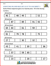 math practice worksheets count on back by 1s 1