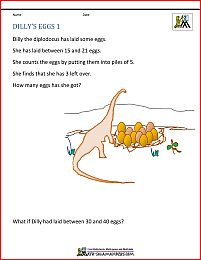 math problems 2nd grade dillys eggs 1