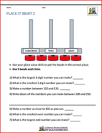 math word problems 2nd grade place it right 2