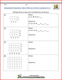 multiplication drill sheets understanding multiplication arrays 5