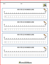 number line track 0 to 20 1d