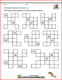 number square worksheets number square puzzle 6