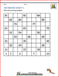 number squares 100 square worksheet 4
