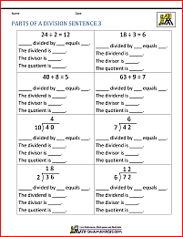 parts of a division sentence 3