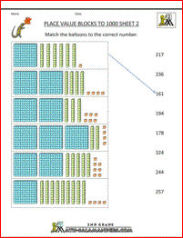 place value sheets blocks up to hundreds 2