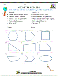printable geometry worksheets geometry riddles 4