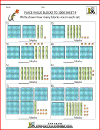 second grade math worksheets place value blocks up to hundreds 4