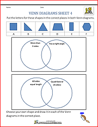 second grade math worksheets venn diagrams 4