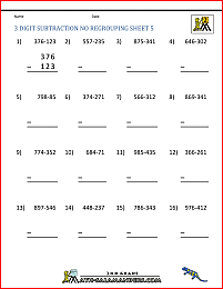 three digit subtraction without regrouping 5