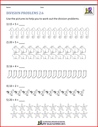 understanding division worksheets problems 2 6