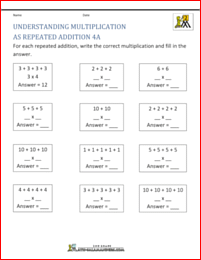 understanding multiplication addition 4a