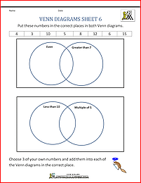 venn diagrams worksheets 6